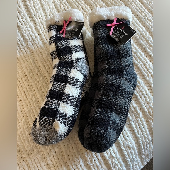 Accessories - CUDDL DUDS SHERPA LINED LOUNGE SOCKS 2 PAIRS NWT
